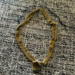 Metal & black weaved necklace handmade by Rhiannon Griego